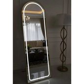 Esenhome DECOR Gold Çerçeveli Beyaz Ledli Oval Boy Aynası 60x180cm - Altın