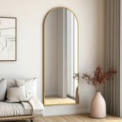 Esenhome DECOR Gold Çerçeveli Oval Duvar Aynası 60X180CM - Altın