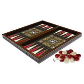 Eser Büyük Boy Sedefli Elegance Kahverengi Tavla Takımı