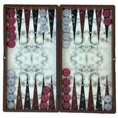 Eser Marble Beyaz Büyük Boy Tavla Takımı