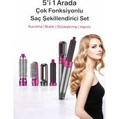 Eser Ticarett 5’i 1 Arada Çok Fonksiyonlu Saç Şekillendirici Set – Kurutma, Bukle, Düzleştirme ve Hacim Bir Arada - Siyah