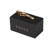 Esgue Gold Siyah Renk Eğik Şerit Desenli Kravat Klipsi – KM:5257