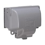 Esmo Home MX3300 Bir Takım Yatay Kullanım Metal Hava Koşullarına Dayanıklı Priz Kapağı, Gri Kaplama - 1 Adet - Ahşap