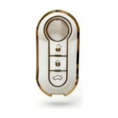 Esranın Dünyası Autohan Keys Klasik Beyaz Altın Nano Anahtar Kılıfı, 3 Tuşlu, Doblo Ducato 500 Lancia Modelleri Için, Koruyucu Kılıf - 12M-Krem