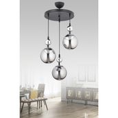 ESSLİGHT NİSAN 3 LÜ SARKIT AVİZE FÜME GLOB CAMLI MODERN DEKORATİF AYDINLATMA