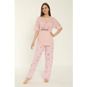 Estiva 22153 Çiçek Desenli Viskon Kısa Kollu Kadın Pijama Takımı