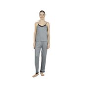 Estiva Kadın İp Askılı Likra Viskon Yazlık Pijama Takımı ANTRASİT XL