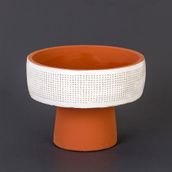 Euro Flora 19.5x16.5 cm Delikli Beton Beyaz Saksı
