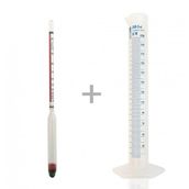 Eurodensimeter 0-100 Alkolmetre ve ISOLAB 250ml Plasitk Mezür Seti