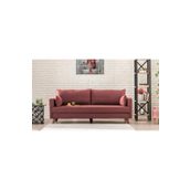 Evdebiz Bella Soft Üçlü Bordo Koltuk