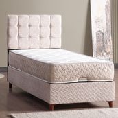 Evdemo Bengü Krem 90x190 cm Tek Kişilik Baza Başlık Set