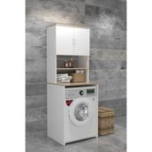Evdemo Beyaz Çamaşır Makinesi Üstü Banyo Dolabı Rafı