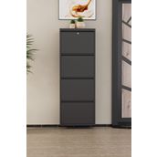 Evdemo Kilitli 4 Kapaklı Metal Ayakkabılık Antrasit