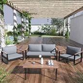 Evdemo Kobalt 2+1+1 Gri Bahçe Balkon Oturma Takımı