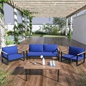 Evdemo Kobalt 2+1+1 Mavi Bahçe Balkon Mobilyası