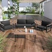 Evdemo Kobalt 2+1+1 Siyah Sehpalı Bahçe Balkon Takımı