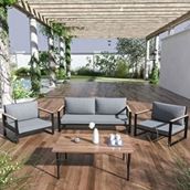 Evdemo Kobalt Gri Sehpalı 2+1+1 Bahçe Balkon Mobilyası