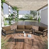 Evdemo Sehpalı 2+1+1 Kahve Kobalt Bahçe Takımı