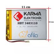 Everest 3.7V 3500Mah Tablet Bataryasi, Pili Hdt 3483110 (11 Cm)