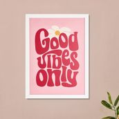 Evidea Deco Good Vibes Only Pembe 30x40 cm Pano
