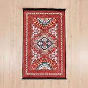 Evidea Soft 80x150 cm Kırmızı Uşak Saray Desenli Halı