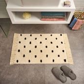 Evidea Soft Tufting Vira Ekru Siyah 60x90 cm Banyo Paspası