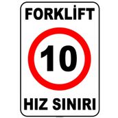 Evim Shopping At 1425 Forklift Kapalı Alan Hız Sınırı 10 Km-Saat Uyarı Levhası