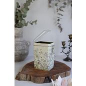 Evle ER043-2E Botanica Yellow Desenli Dikdörtgen Metal Saklama Kabı