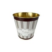 EVLE-Metal Popcorn Kutusu - Patlamış Mısır Kovası 13.5 Cm, Elegance (Elegance Burgundy)