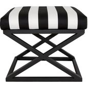 Evodeko 40x50 cm Siyah Çapraz Ayaklı Zebra Puf