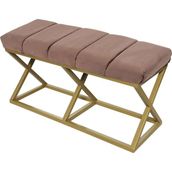 Evodeko Altın Kahve Bench Puf