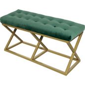 Evodeko Altın Yeşil Bench Puf