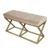 Evodeko Beyaz Altın Bench Puf
