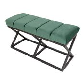 Evodeko Siyah Ayaklı Yeşil Bench Puf