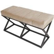 Evodeko Siyah Krem Yarmalı Bench Puf