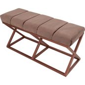 Evodeko Yarmalı Bakır Kahve Bench Puf