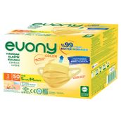 Evony 50 Adet Elastik Kulaklıklı Color Sarı Cerrahi Maske