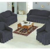 Evory Home Bürümcük Standart Füme (3+2+1+1) Koltuk Örtüsü