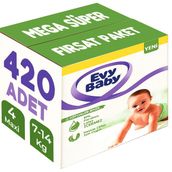 Evy Baby No:4 Maxi 420 Adet Bebek Bezi