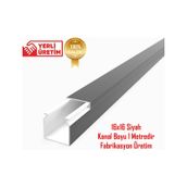 Extra Kendinden Yapışkanlı Siyah Kablo Kanalı 16x16 1 Metre