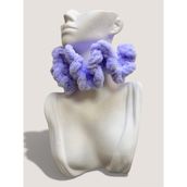 Eych Kadife El Örgüsü Scrunchie Saç Tokası – Hacimli Yumuşak Kadife Lastikli Toka - Bebe Mavisi