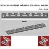 Eym Metali Marka Kelebek Bağlantı Için Montaj Şablonu Cetvel 65 cm Beyaz