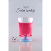 Ezupack 12'Lİ 170 ML Mavi Ayaklı Lohusa Zemzem Şerbet İkram Bardağı Kahve Yanı Sunumluk Mika Sert Plastik Shot Bardağı
