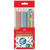 Faber Castell 12'li Metalik Renkler Üçgen Boya Kalemi