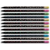 Faber-Castell Yayınları Party Silgili Yuvarlak Kurşun Kalem Siyah Ahşap 12 Li Paket MRKZS41957