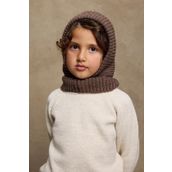 Fahhar Kids Örme Çocuk Balaclava Bere Kahve