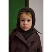 Fahhar Kids Örme Çocuk Balaclava Bere Kahverengi