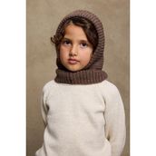 Fahhar Kids Örme Kahverengi Çocuk Balaclava Bere Kız Çocuklar İçin 1 - 4 Yaş Uygun Sezonluk