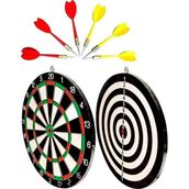 Faial Dart Tahtası Seti 15 Inç Büyük Orta Boy Çift Taraflı Dart Tahtası Oyun Seti - 15İnç / 38cm - Siyah