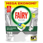 Fairy Platinum 60 Yıkama Bulaşık Makinesi Deterjanı Kapsülü Limon Kokulu, 60 tablet
